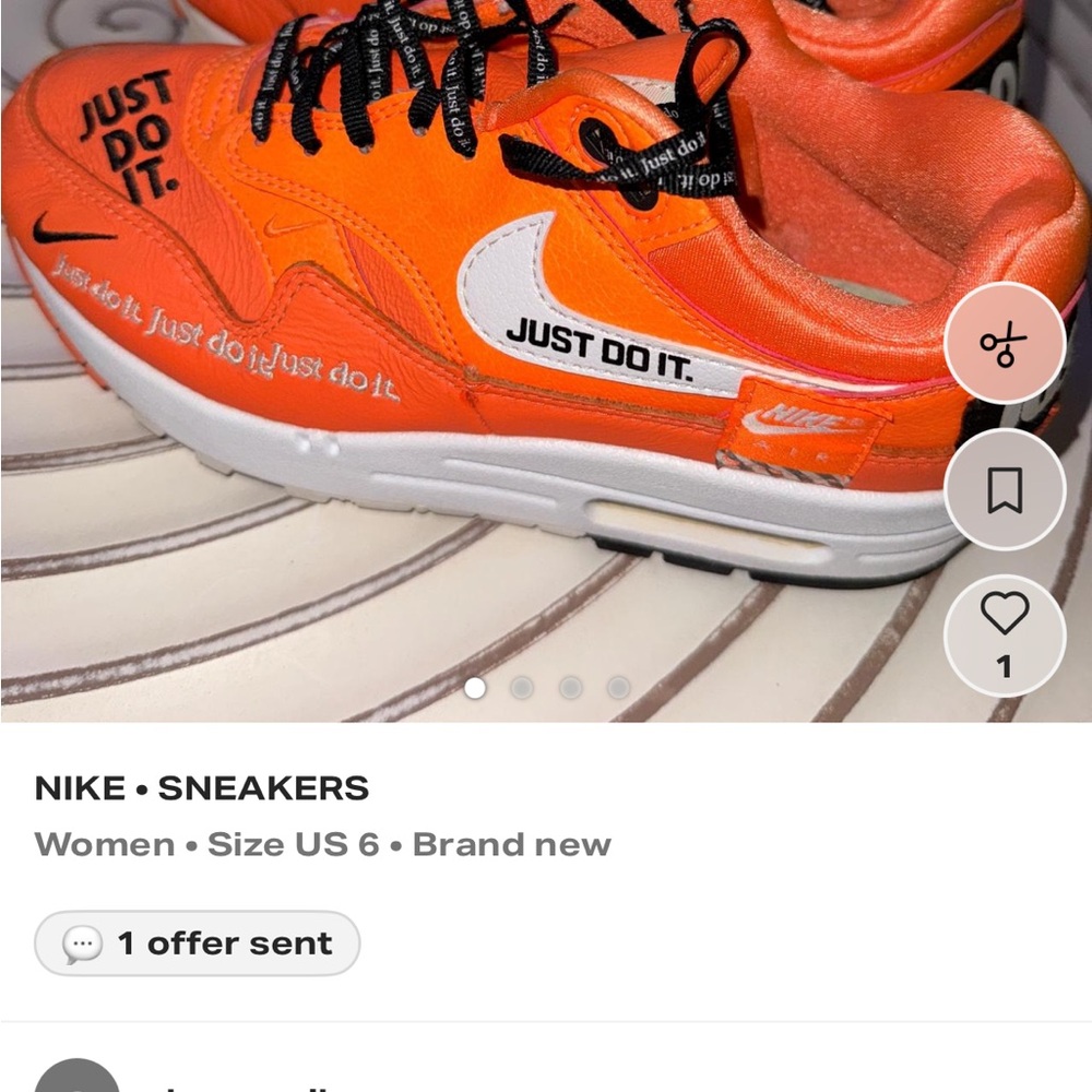 Nike Orange and White 'Just Do It' Swoosh Sneakers